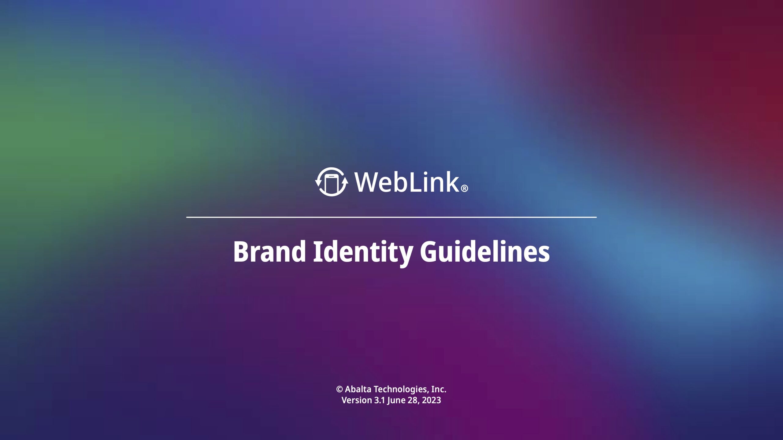 WebLink 3.1 Brand Identity Guidelines Abalta brand guidelines